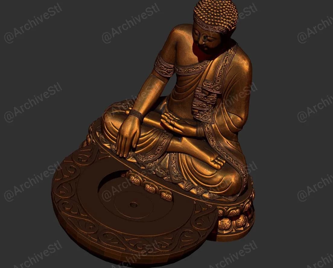STL - Figura Buda meditador render 3