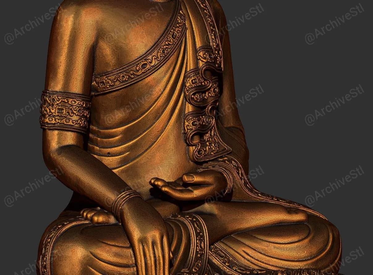 STL - Figura Buda meditador render 4