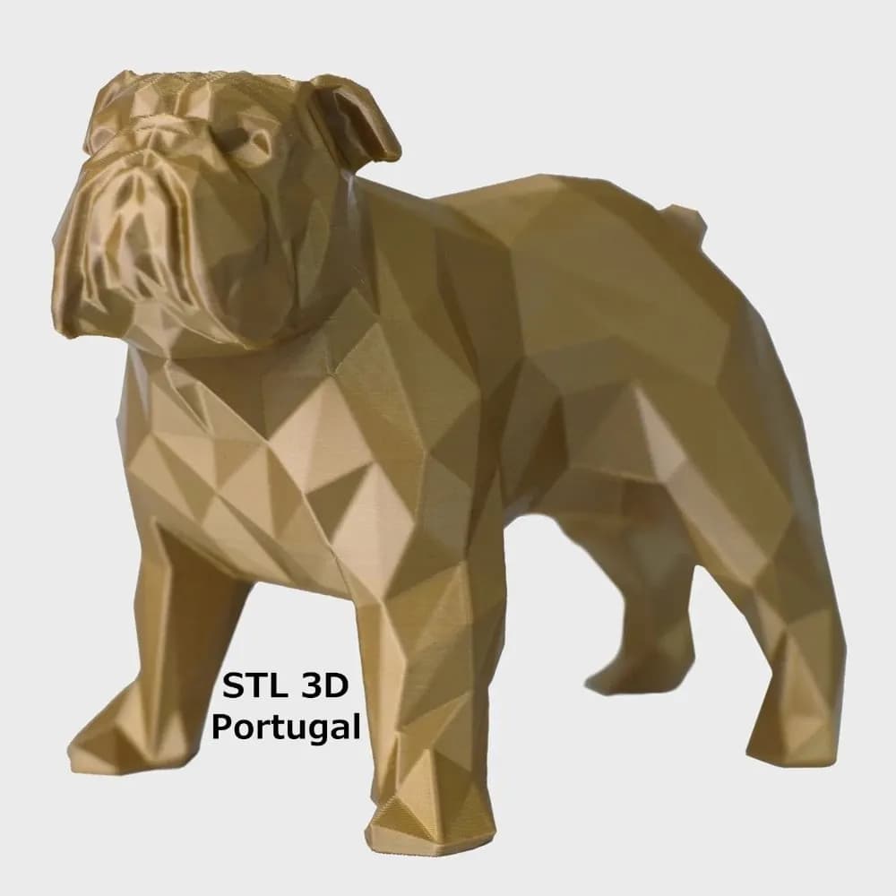 STL - Figura Bulldog Ingles Geometrico