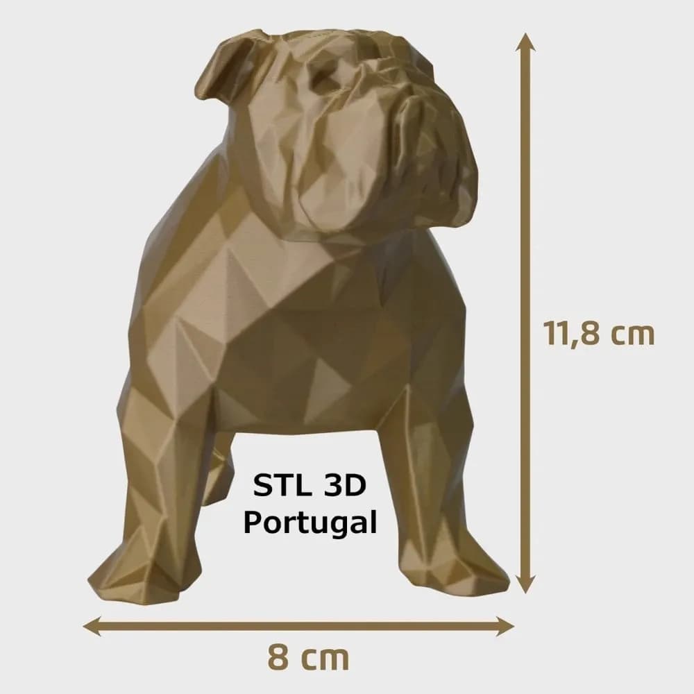 STL - Figura Bulldog Ingles Geometrico render 2