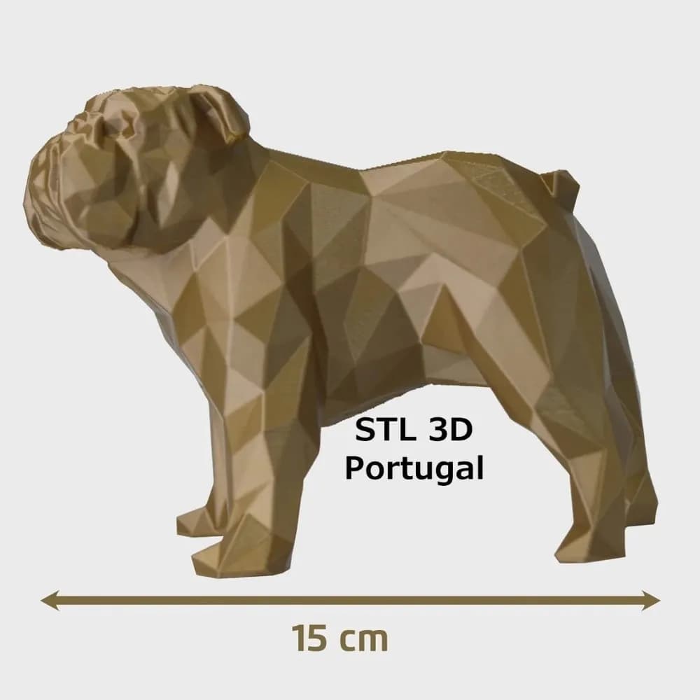 STL - Figura Bulldog Ingles Geometrico render 3