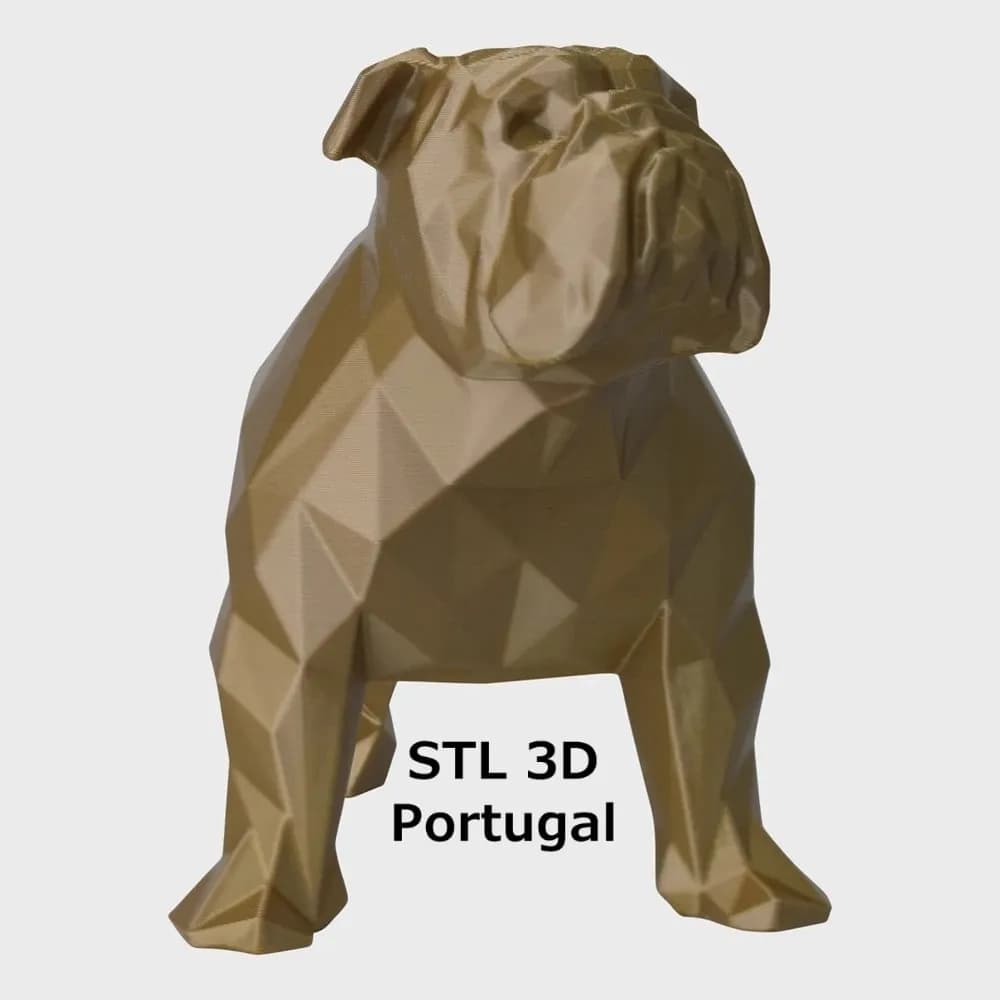 STL - Figura Bulldog Ingles Geometrico render 4