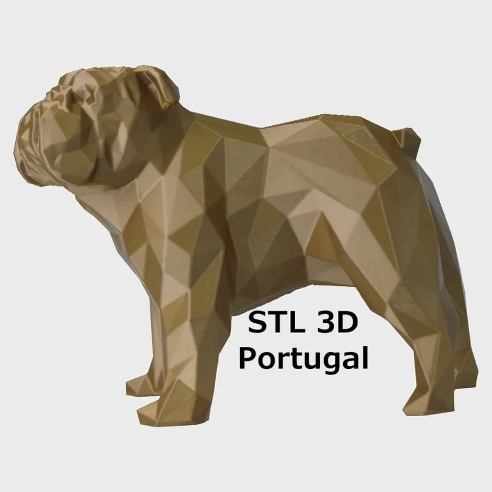 STL - Figura Bulldog Ingles Geometrico render 5