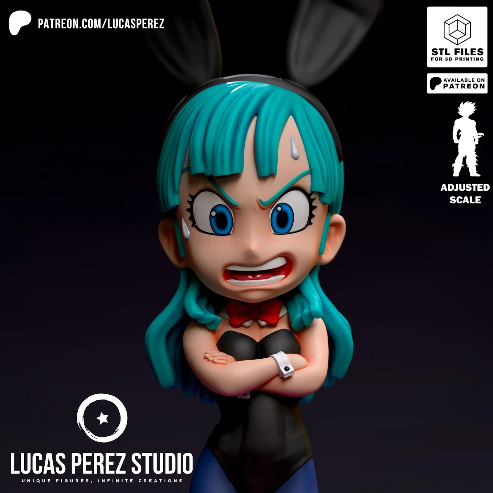 STL - Figura Bulma Bunny Estilo Chibi