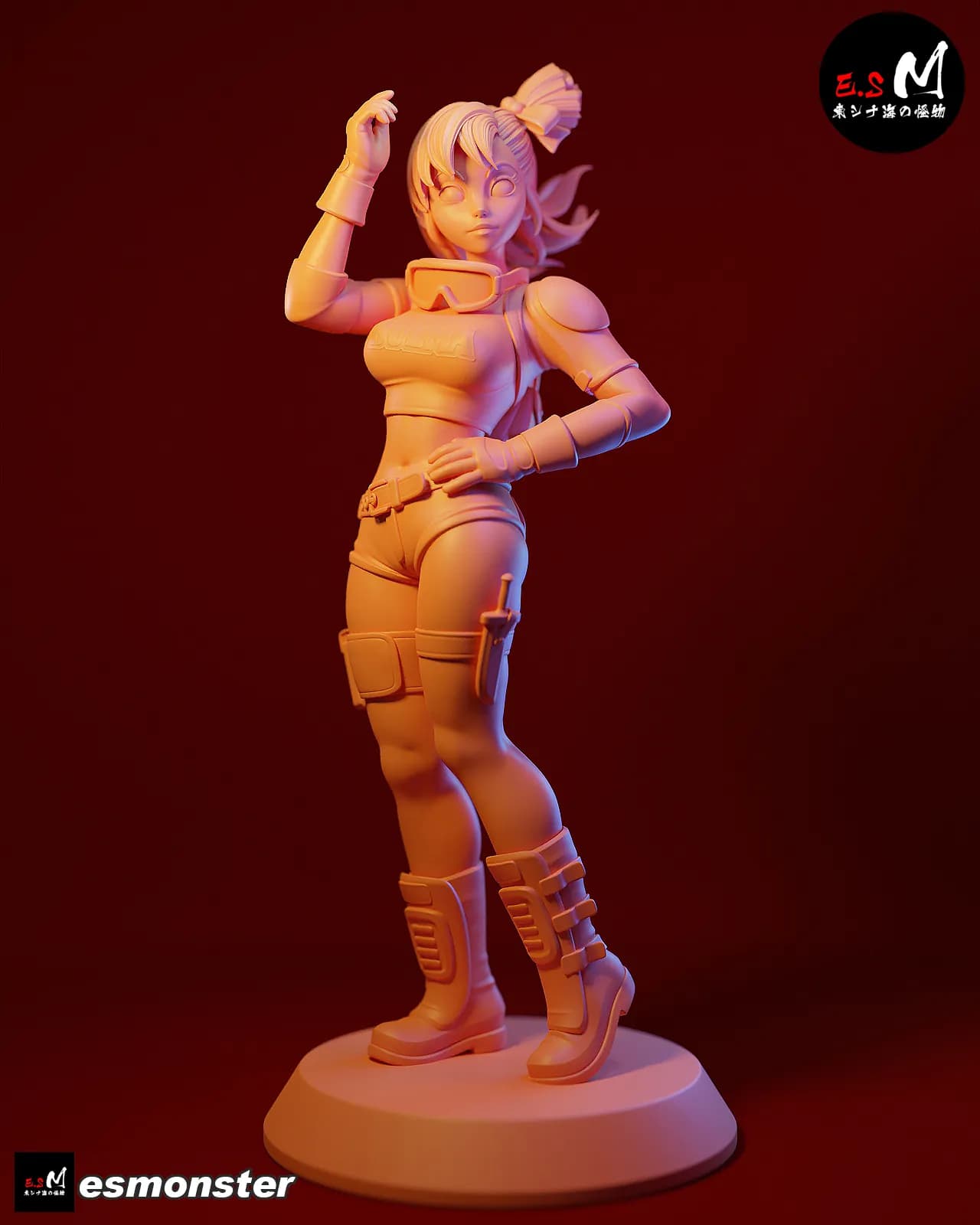 STL - Figura Bulma estilo aventura render 3