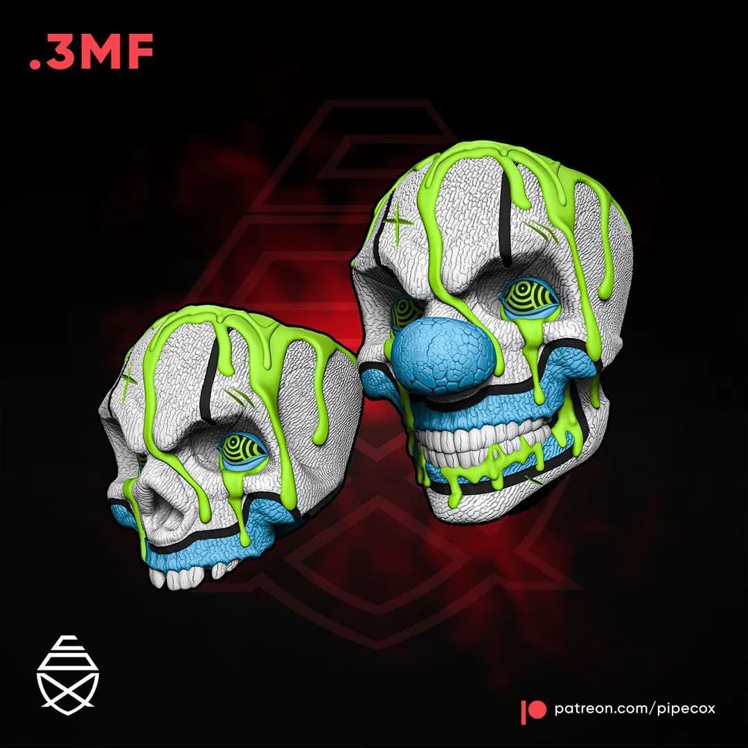 STL - Figura calavera payaso goteante