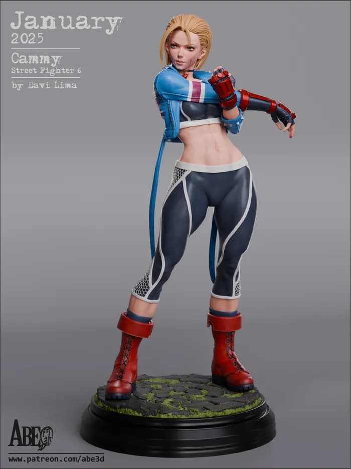 STL - Figura Cammy Street Fighter 6 render 2