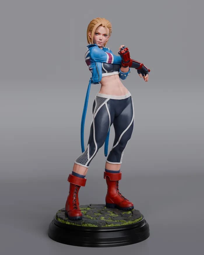 STL - Figura Cammy Street Fighter 6 render 4