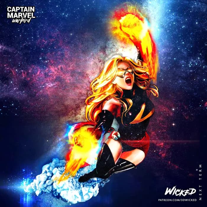 STL - Figura Capitana Marvel