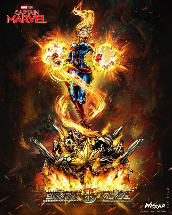 STL - Figura Capitana Marvel Estelar
