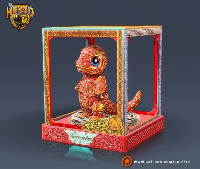 STL - Figura Charmander Edición de Lujo render 2