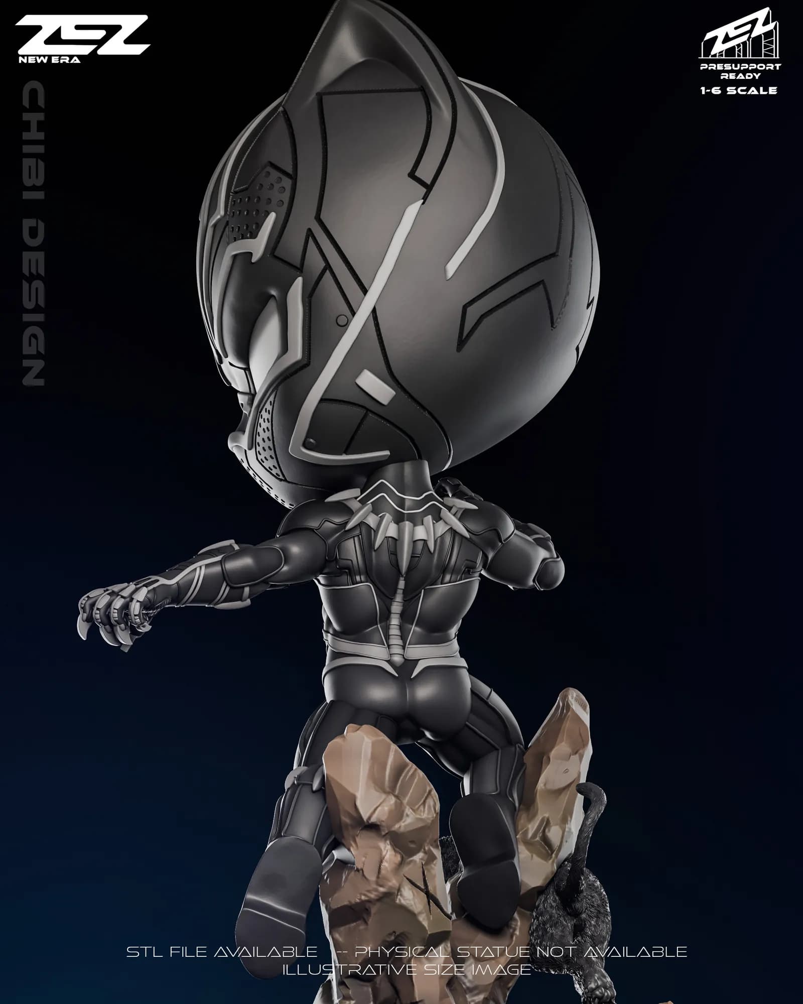 STL - Figura chibi de Black Panther render 4