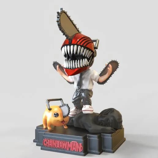 STL - Figura Chibi de Chainsaw Man render 2
