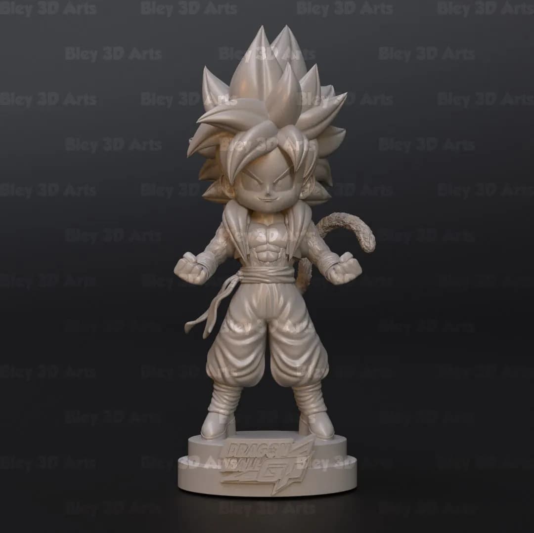 STL - Figura chibi Gogeta SSJ4 render 3