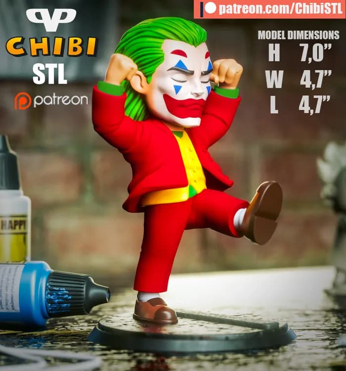 STL - Figura Chibi Joker render 3