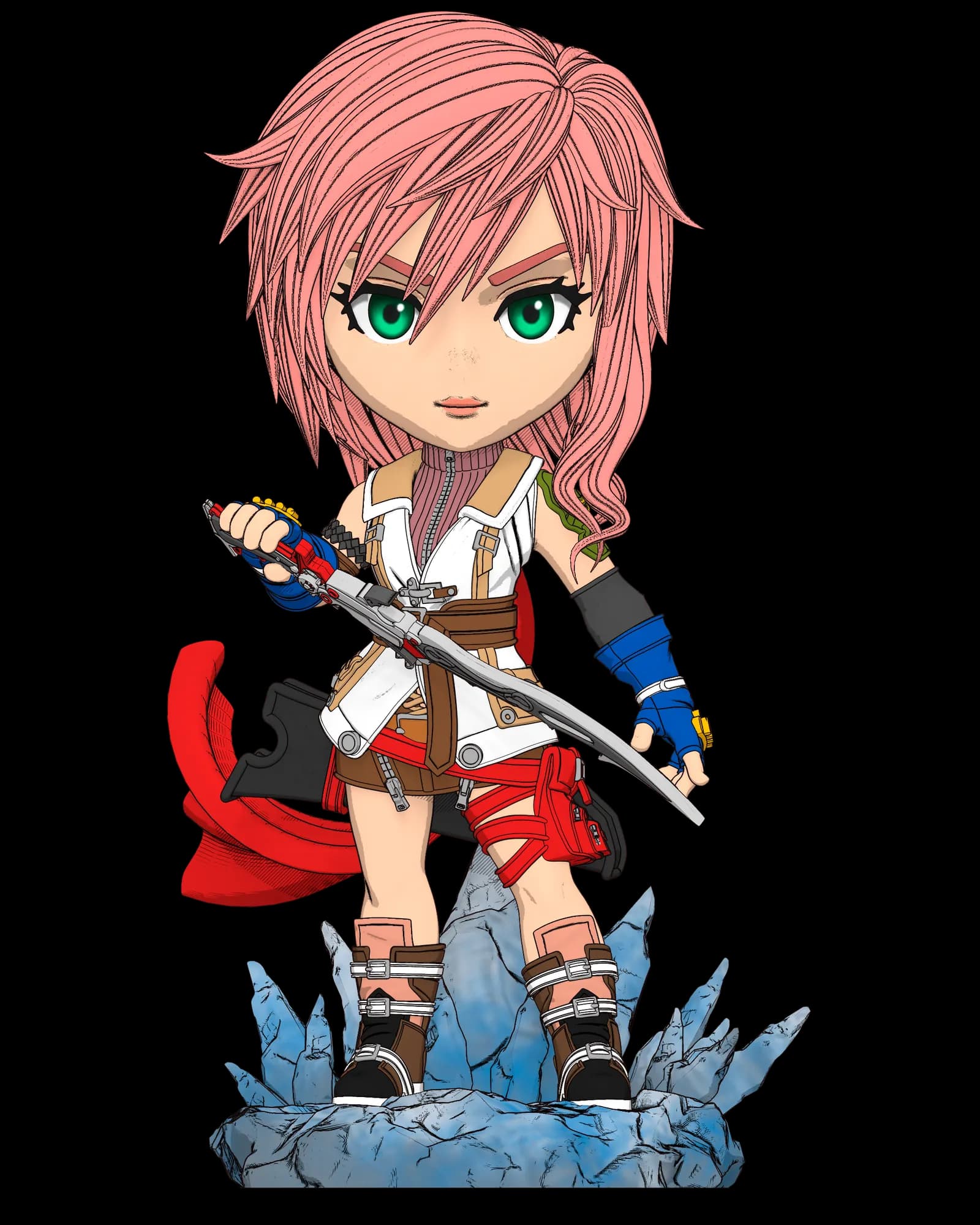 STL - Figura Chibi Lightning render 2