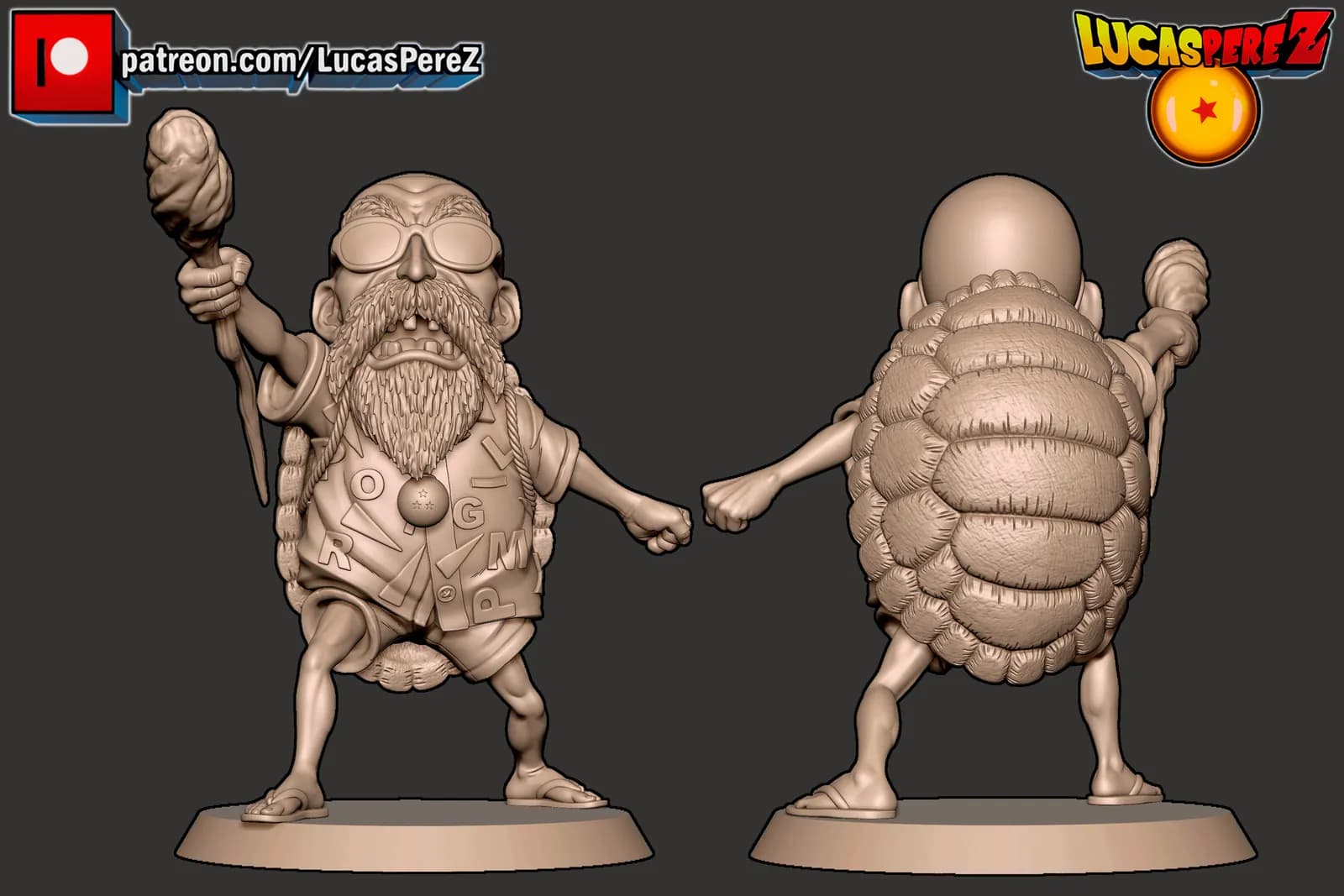 STL - Figura chibi Maestro Roshi render 3