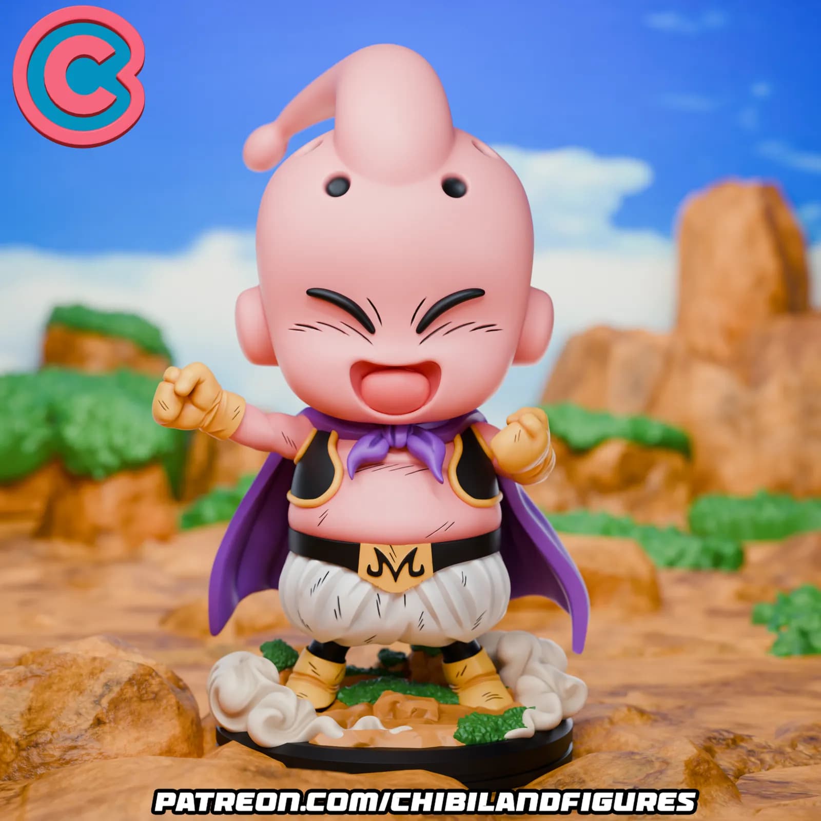 STL - Figura Chibi Majin Buu render 3