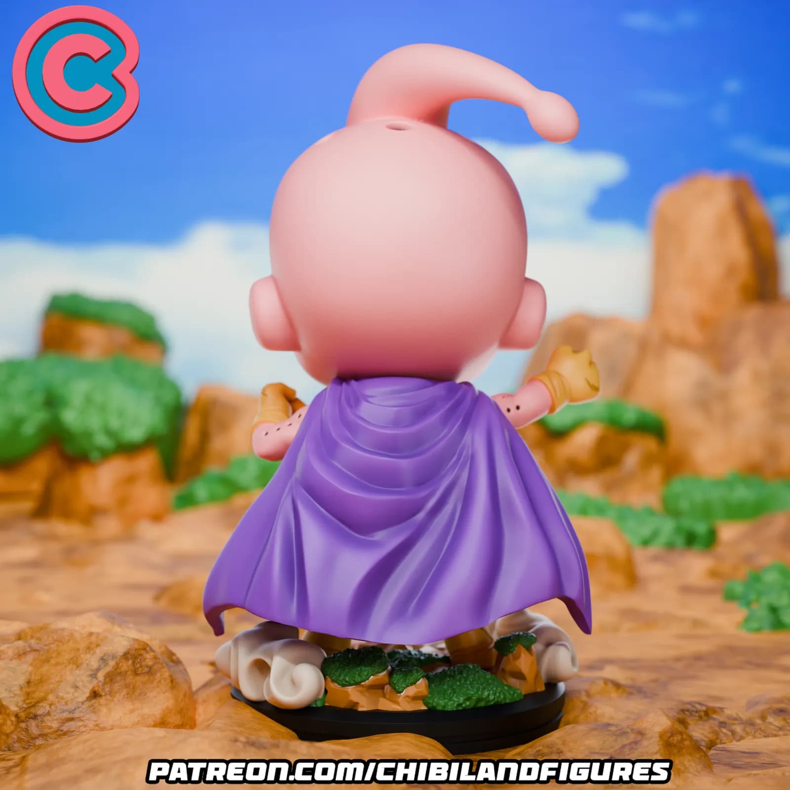 STL - Figura Chibi Majin Buu render 5