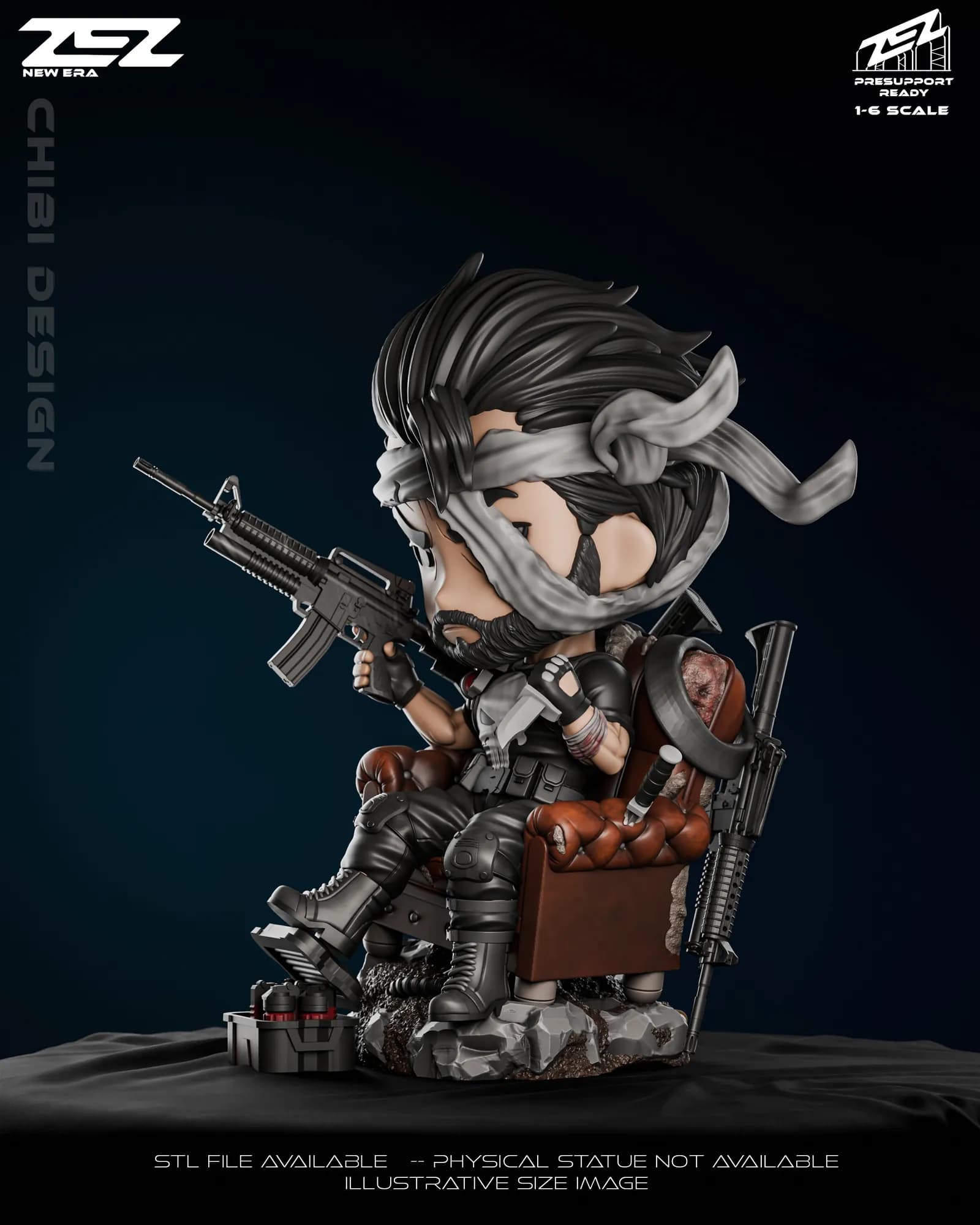 STL - Figura Chibi Punisher render 2