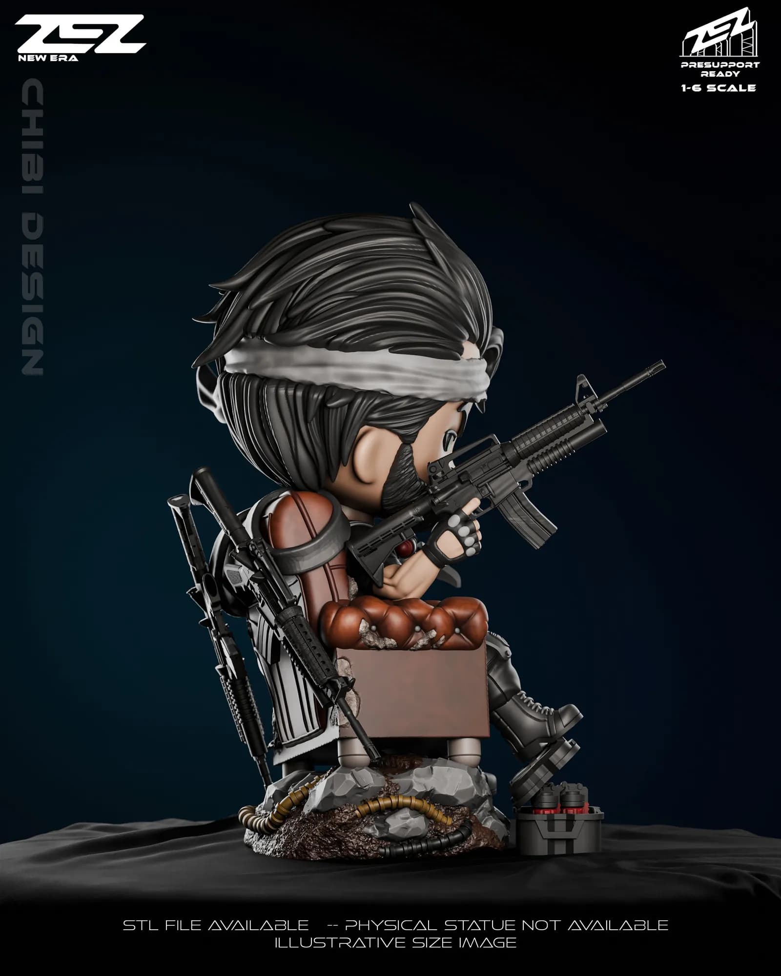 STL - Figura Chibi Punisher render 4