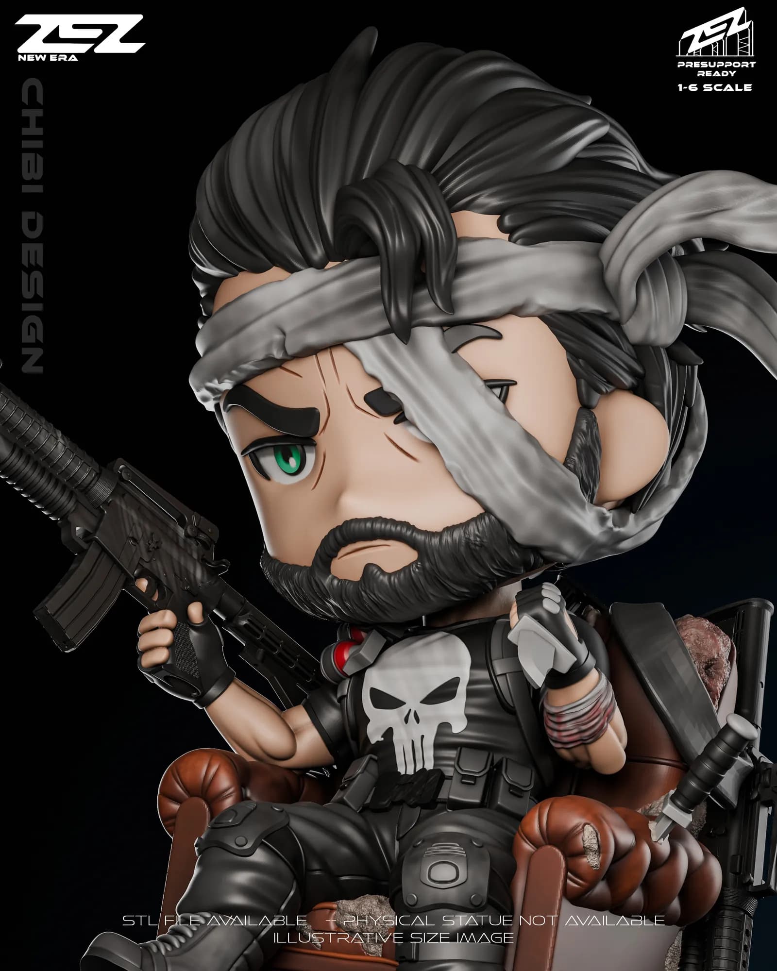STL - Figura Chibi Punisher render 5