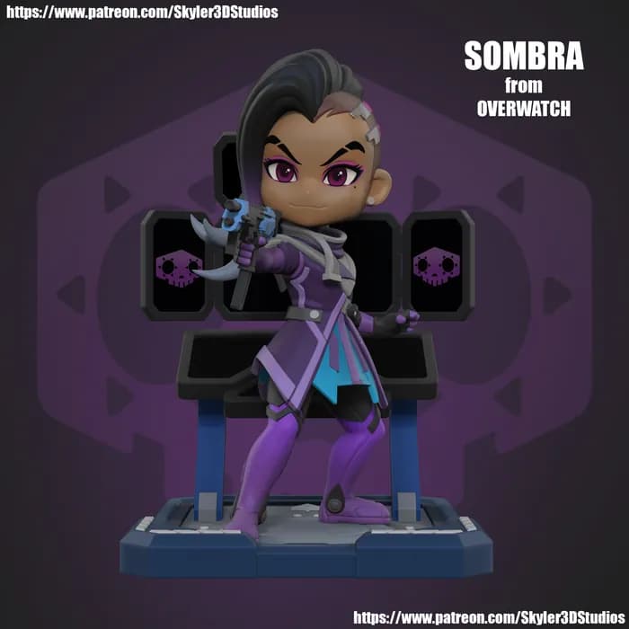 STL - Figura chibi Sombra Overwatch