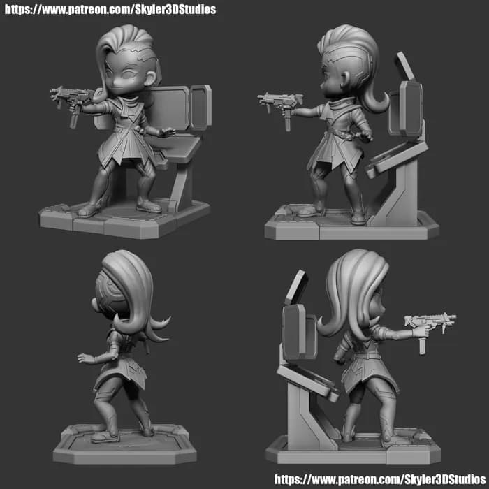 STL - Figura chibi Sombra Overwatch