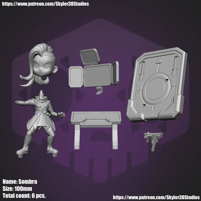 STL - Figura chibi Sombra Overwatch