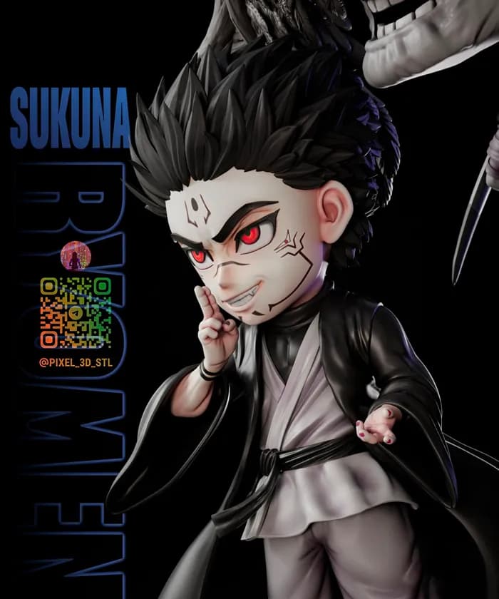 STL - Figura Chibi Sukuna Mahoraga render 2