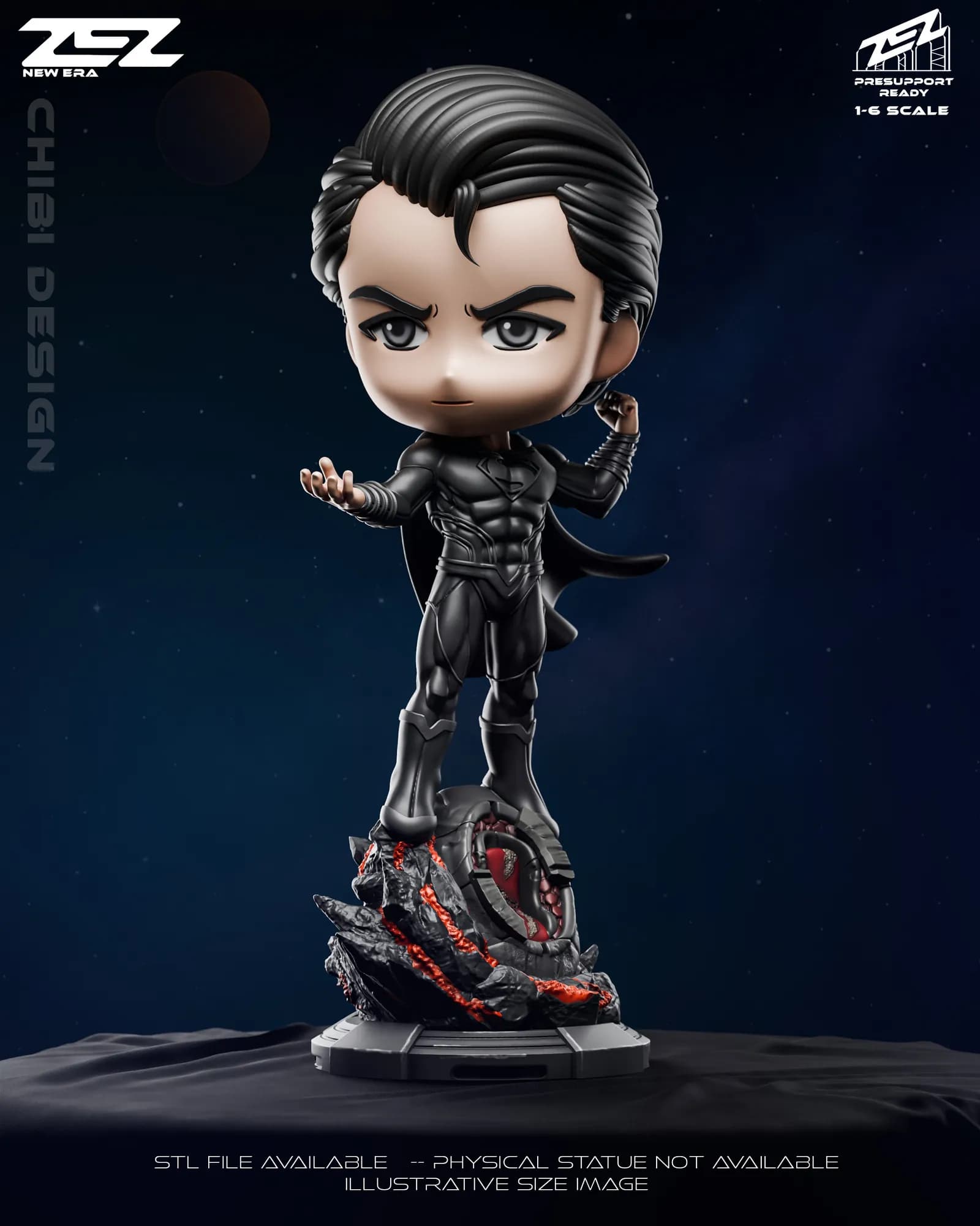 STL - Figura Chibi Superman Oscuro