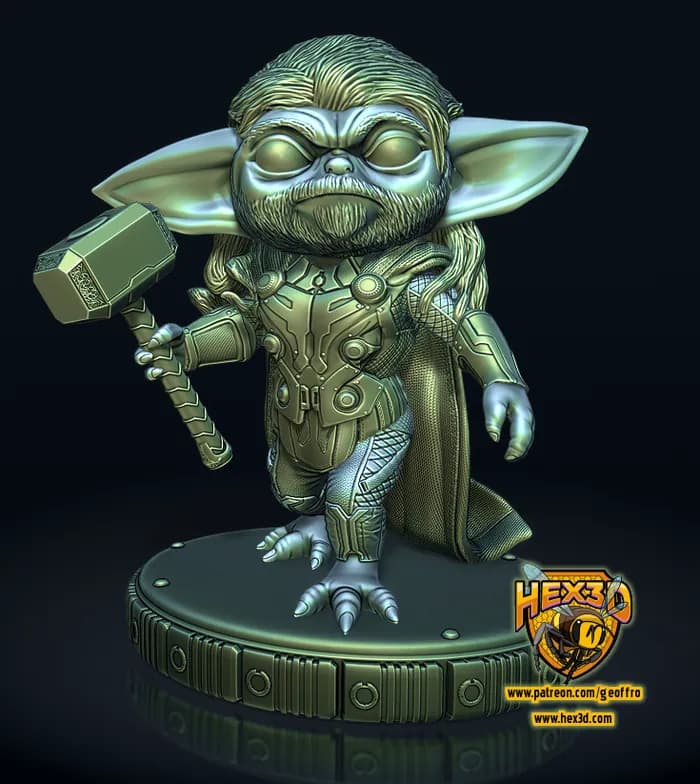 STL - Figura chibi Thor Grogu render 3