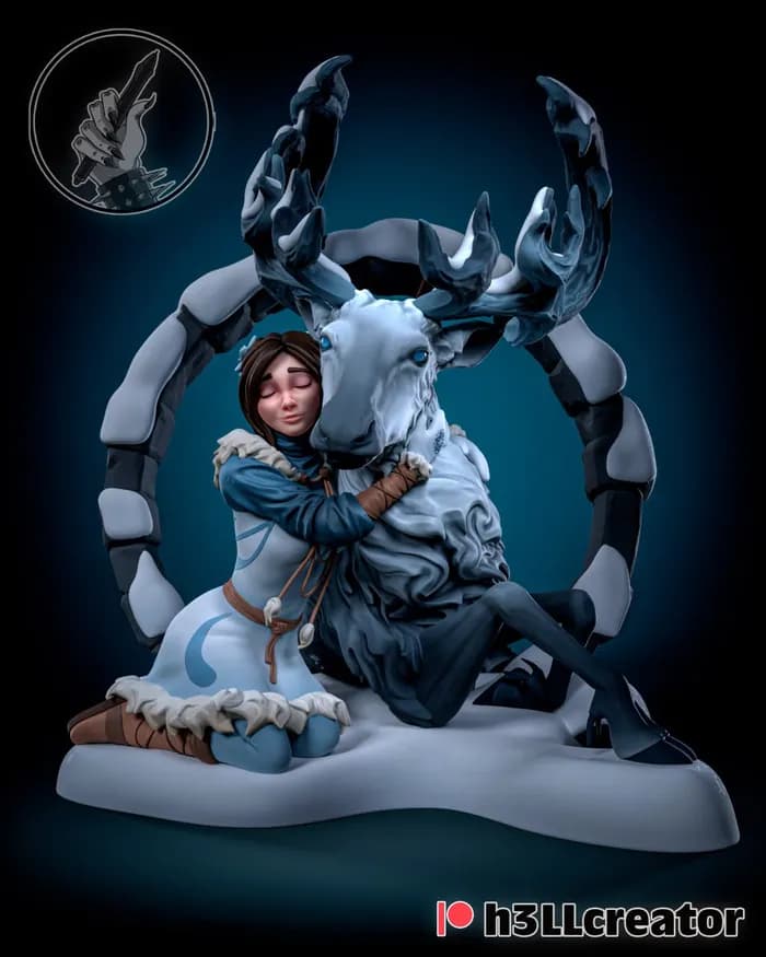 STL - Figura chica con ciervo helado