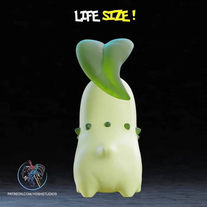 STL - Figura Chikorita tamaño real render 2