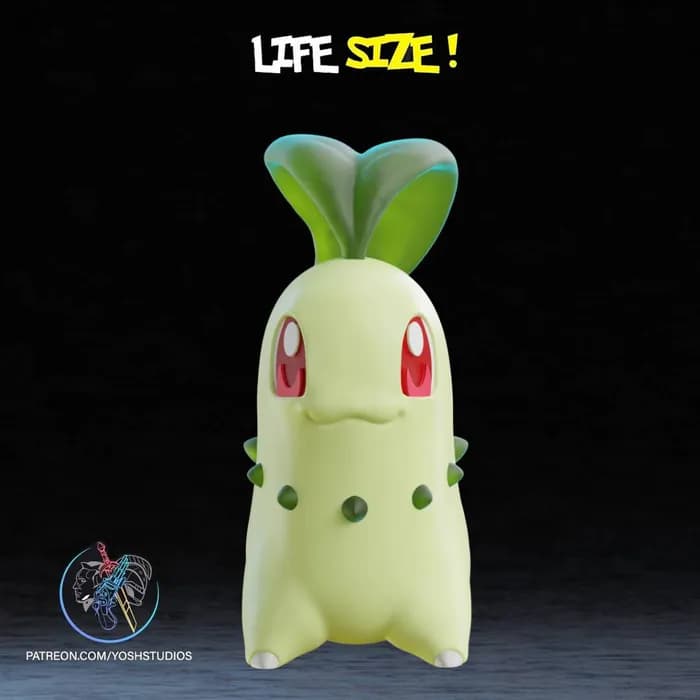 STL - Figura Chikorita tamaño real render 4