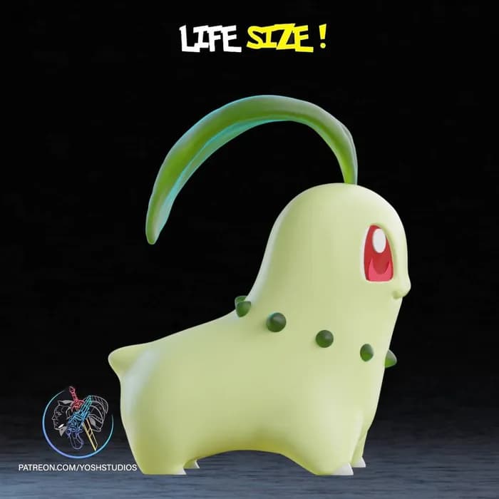 STL - Figura Chikorita tamaño real render 5