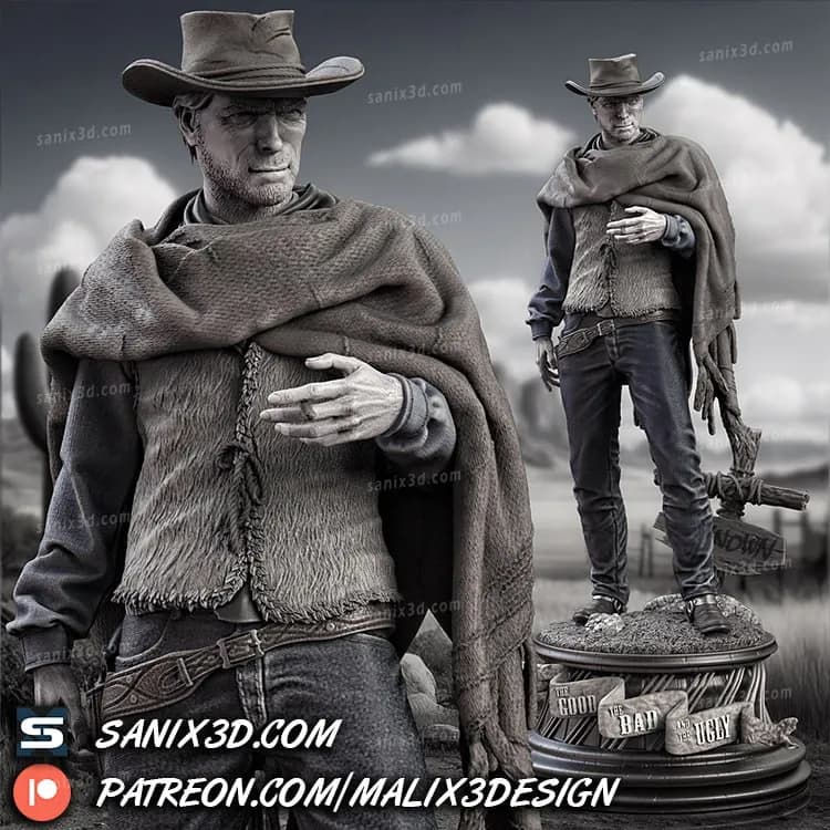 STL - Figura Clint Eastwood del Oeste