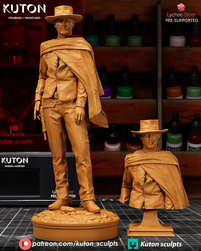 STL - Figura Clint Eastwood Western