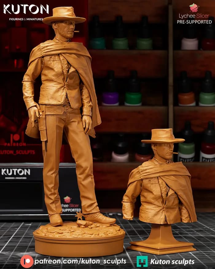STL - Figura Clint Eastwood Western