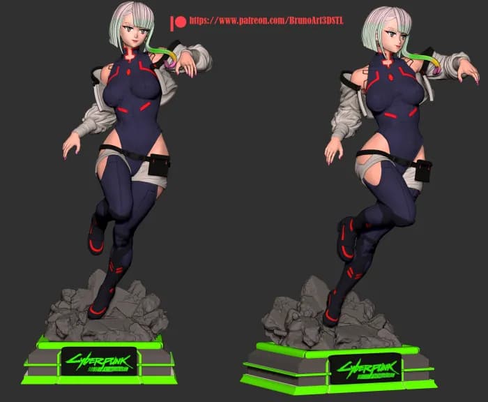 STL - Figura Cyberpunk Femenina render 3