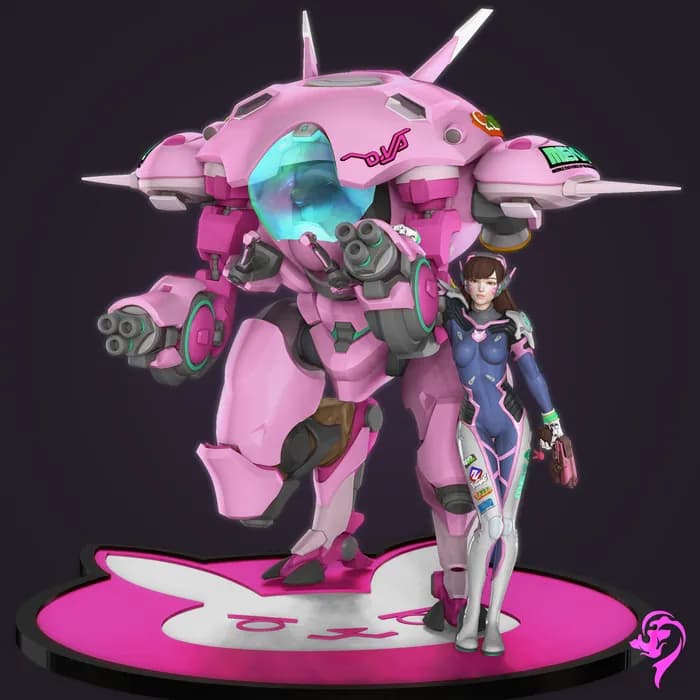 STL - Figura D.Va con Meka de Overwatch