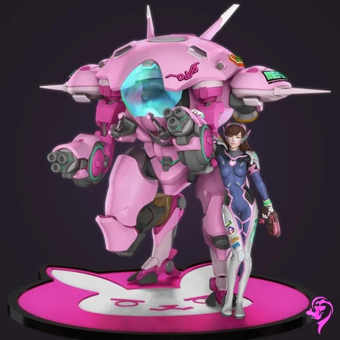 STL - Figura D.Va con Meka de Overwatch