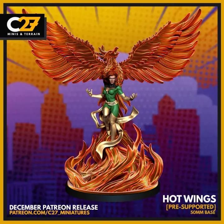 STL - Figura Dark Phoenix Hot Wings