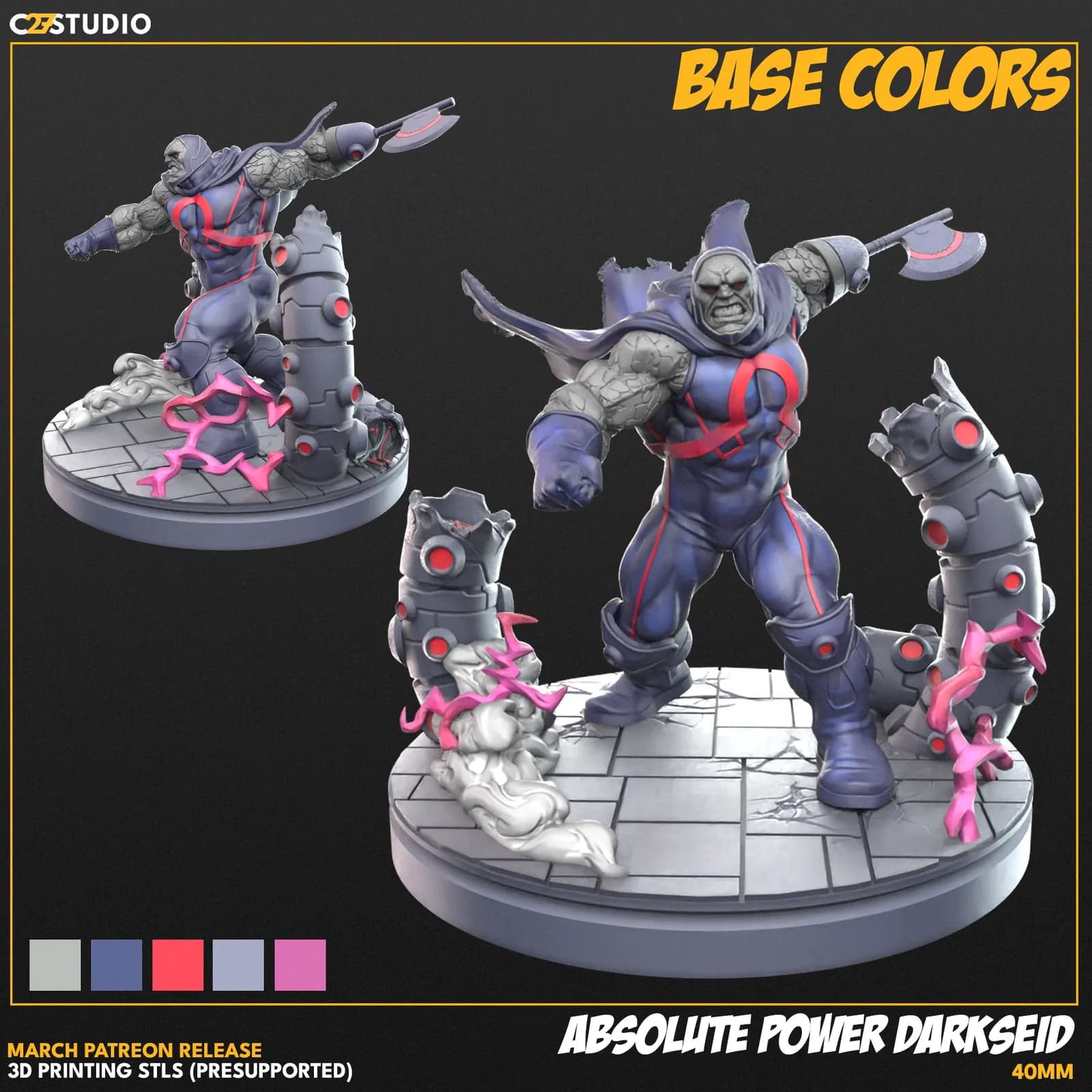 STL - Figura Darkseid Absolute Power render 2