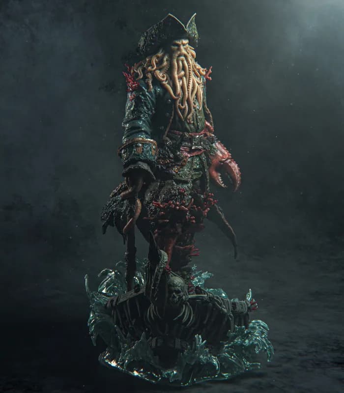 STL - Figura Davy Jones Pirata render 5
