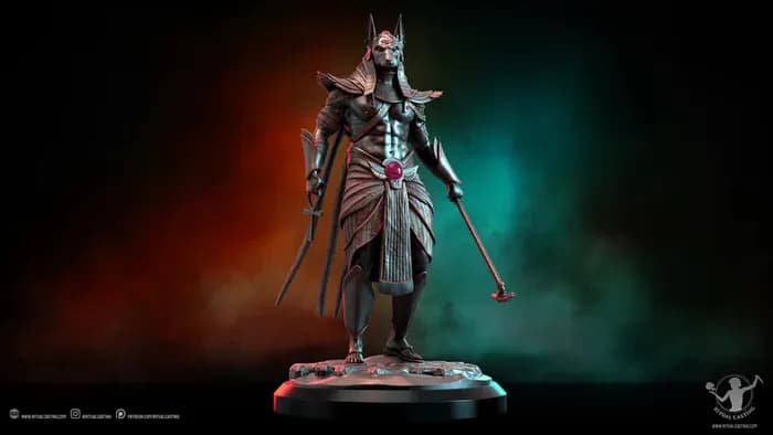 STL - Figura de Anubis Guerrero Egipcio