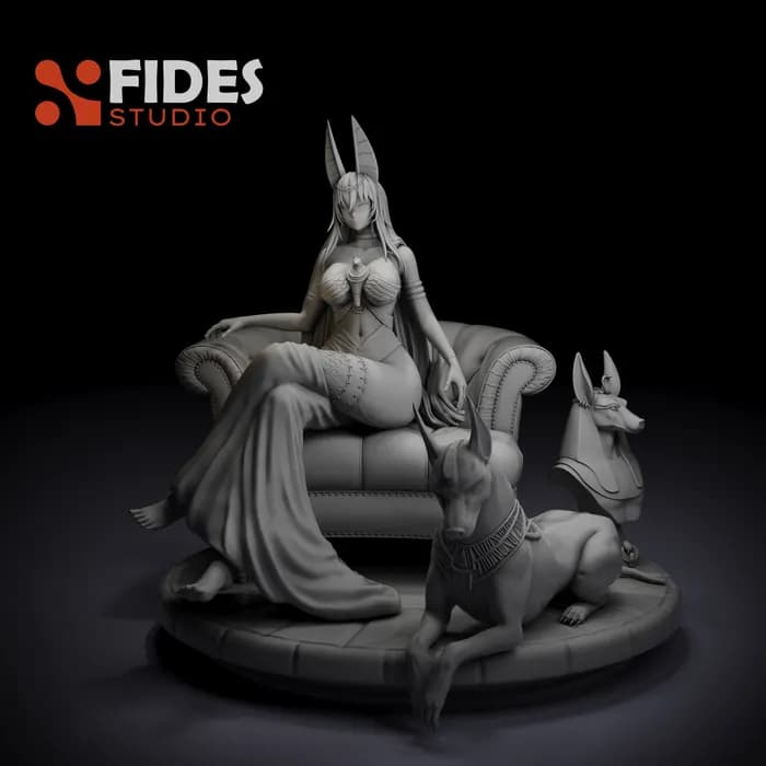 STL - Figura de Anubis Sentada