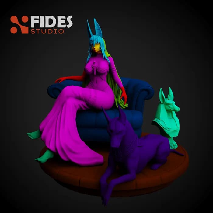 STL - Figura de Anubis Sentada