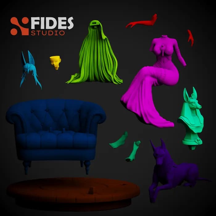 STL - Figura de Anubis Sentada