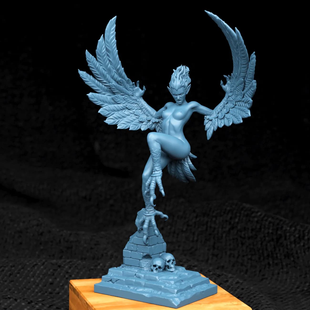 STL - Figura de arpía con alas render 2
